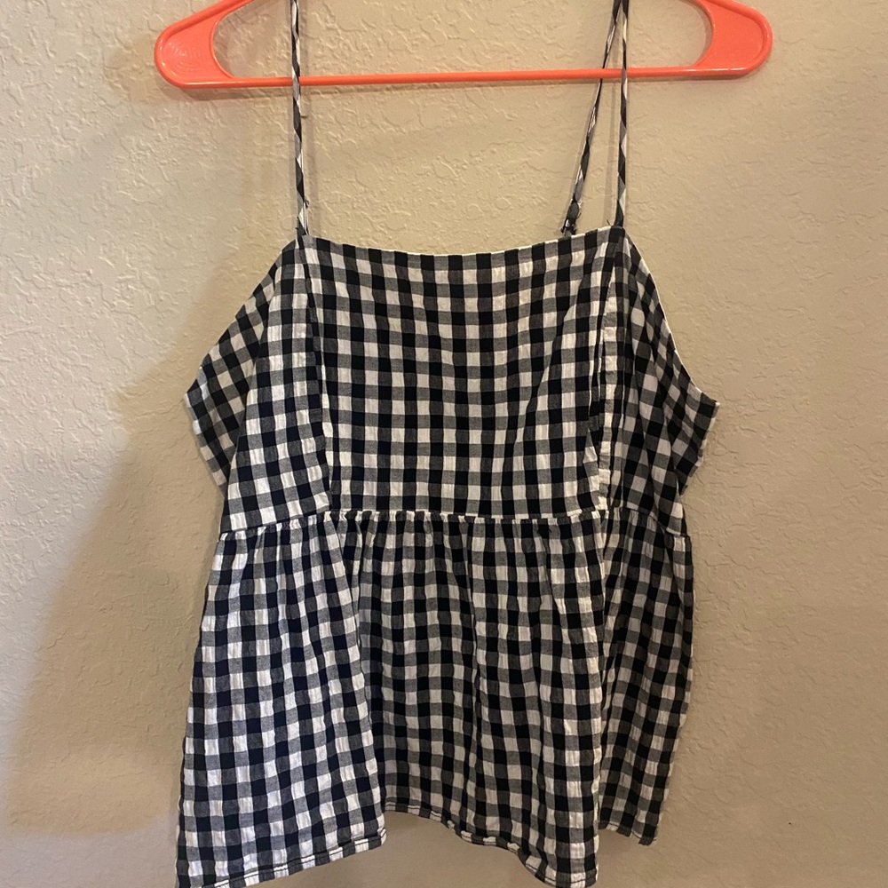 Gingham Peplum Tank